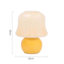 Vintage Pilzlampe - Cremegelbes Akzentlicht