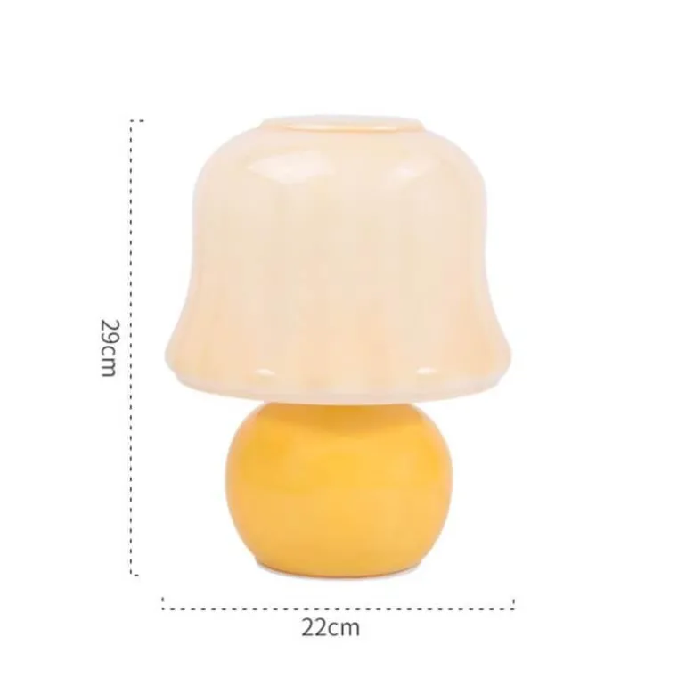 Vintage Pilzlampe - Cremegelbes Akzentlicht