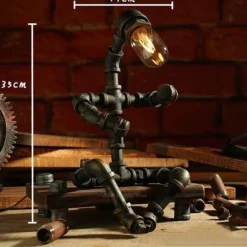 Vintage Robot Lamp - Creative Iron Table Light