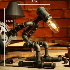 Vintage Robot Lamp - Creative Iron Table Light