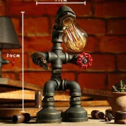 Vintage Robot Lamp - Creative Iron Table Light