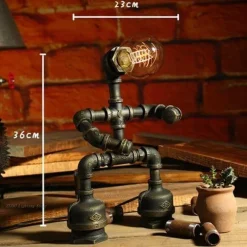 Vintage Robot Lamp - Creative Iron Table Light