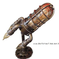 Vintage Rocket Ship Lamp - Unique Industrial Home Decor Light Fixture