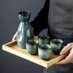 Vintage Sake-Spender-Set - Japanischer Shochu-Topf-Weinserver