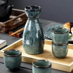 Vintage Sake-Spender-Set - Japanischer Shochu-Topf-Weinserver