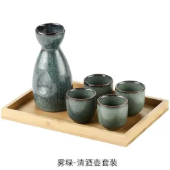 Vintage Sake-Spender-Set - Japanischer Shochu-Topf-Weinserver