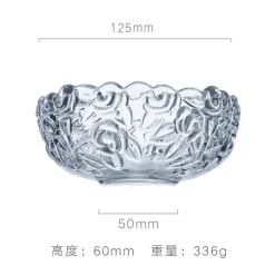 Vintage Salatschüssel aus Glas – graviertes Goldrand-Design