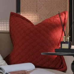 Vintage Samt Kissenbezug - Französische Magnolienstickerei für Sofa