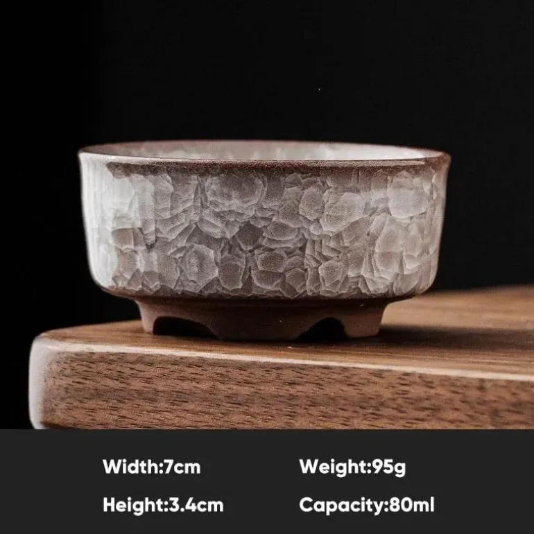 Vintage Seladon Teetasse - Ice Crackle Keramik Kung Fu Tasse