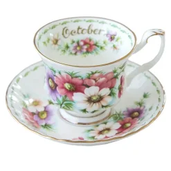 Vintage-Kaffeetasse und Untertasse aus Bone China – 220 ml