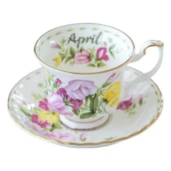 Vintage-Kaffeetasse und Untertasse aus Bone China – 220 ml