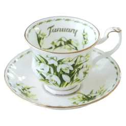 Vintage-Kaffeetasse und Untertasse aus Bone China – 220 ml