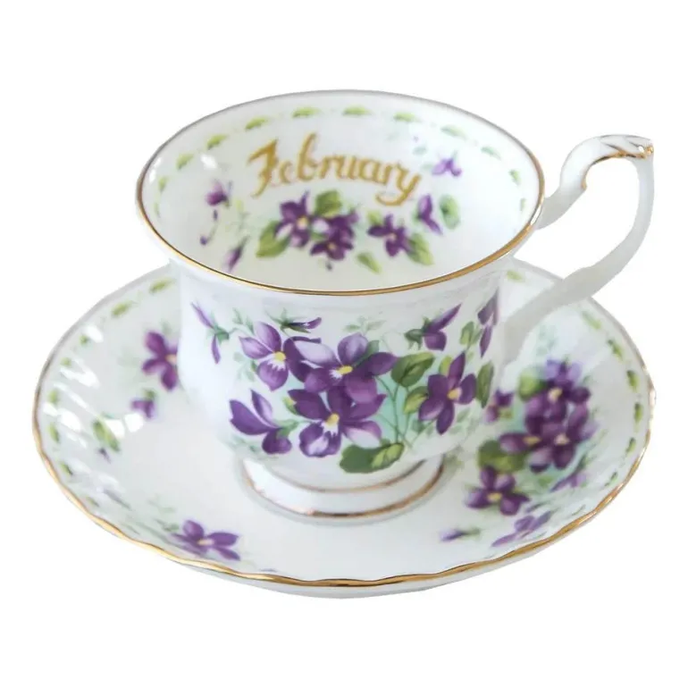 Vintage-Kaffeetasse und Untertasse aus Bone China – 220 ml