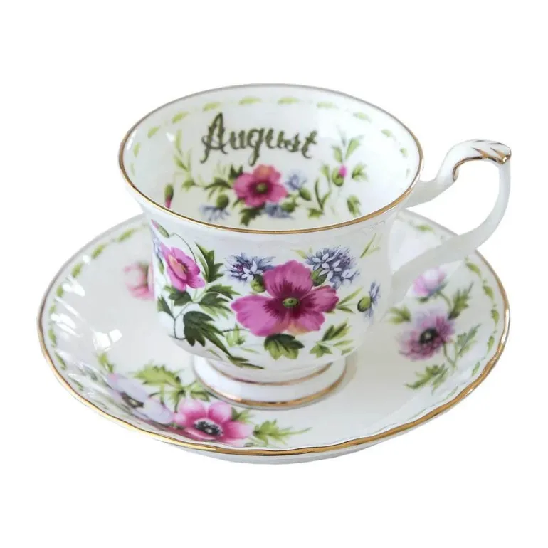 Vintage-Kaffeetasse und Untertasse aus Bone China – 220 ml