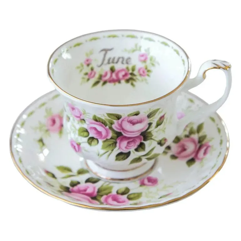 Vintage-Kaffeetasse und Untertasse aus Bone China – 220 ml
