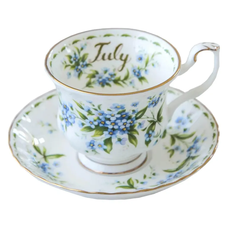 Vintage-Kaffeetasse und Untertasse aus Bone China – 220 ml