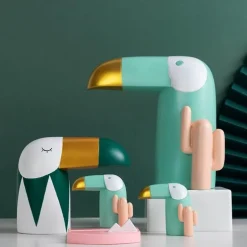 Vogelfigur aus Kunstharz, modernes Wohndekor