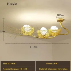 Vogelnestlampe - Rustikales minimalistisches Naturdesign