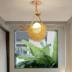 Vogelnestlampe - Rustikales minimalistisches Naturdesign