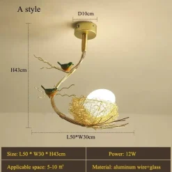Vogelnestlampe - Rustikales minimalistisches Naturdesign