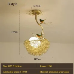 Vogelnestlampe - Rustikales minimalistisches Naturdesign