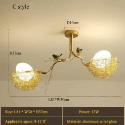 Vogelnestlampe - Rustikales minimalistisches Naturdesign