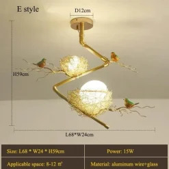 Vogelnestlampe - Rustikales minimalistisches Naturdesign