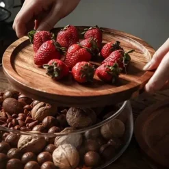 Vorratsbehälter aus Glas mit Holzdeckel – Küchen-Organizer-Set