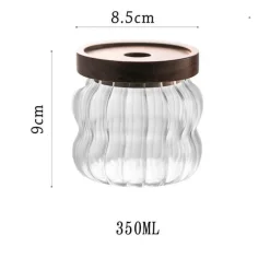 Vorratsdose aus gewelltem, gestreiftem Glas – dekorativer Behälter