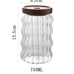 Vorratsdose aus gewelltem, gestreiftem Glas – dekorativer Behälter