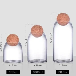 Vorratsglas aus Glas mit Korkdeckel - Home Organizer Jar