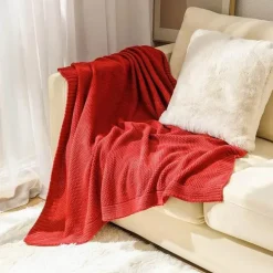 Waffelstrick-Wolldecke – gemütlicher, weicher und warmer Sofabezug