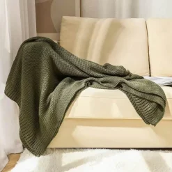 Waffelstrick-Wolldecke – gemütlicher, weicher und warmer Sofabezug