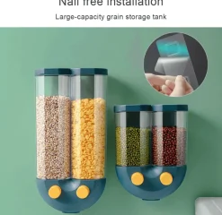Wandmontierter automatischer Reisvorratstank - Getreidespender für die Küche