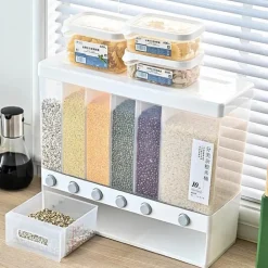 Wandmontierter automatischer Reisvorratstank - Getreidespender für die Küche