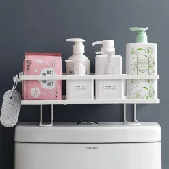 Wandmontierter Badezimmer-Organizer – Aufbewahrungsregal ohne Lochen