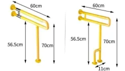Wandmontierter Badezimmerhandlauf aus Edelstahl - Sicherheitsstange zur Unterstützung älterer Menschen