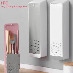 Wandmontierter Besteck-Organizer – Küchenutensilienhalter, Abtropfbox
