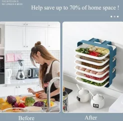 Wandmontierter Küchen-Organizer – platzsparende Aufbewahrungslösung