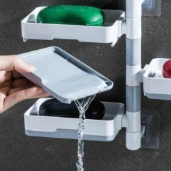 Wandmontierter, mehrschichtiger, drehbarer Seifenhalter