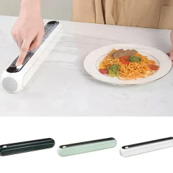 Wandmontierter Plastikfolienspender Automatischer Küchenorganizer