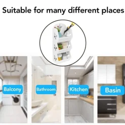 Wandmontierter Regal-Organizer ohne Bohren – platzsparende Aufbewahrungslösung