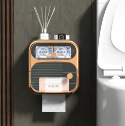 Wandmontierter Toilettenpapier- und Handtuch-Organizer – MultiBox-Aufbewahrungslösung