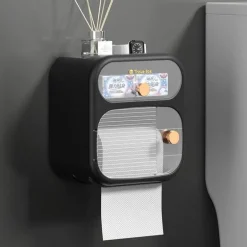Wandmontierter Toilettenpapier- und Handtuch-Organizer – MultiBox-Aufbewahrungslösung