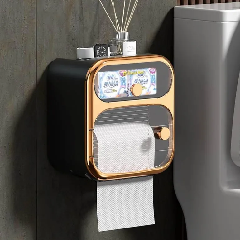 Wandmontierter Toilettenpapier- und Handtuch-Organizer – MultiBox-Aufbewahrungslösung