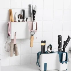 Wandmontiertes Abtropfgestell für Küchenbesteck