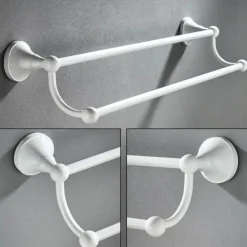 Wandmontiertes Badezimmer-Zubehörhalter-Set – Organizer für Handtücher, Toilettenartikel und Accessoires