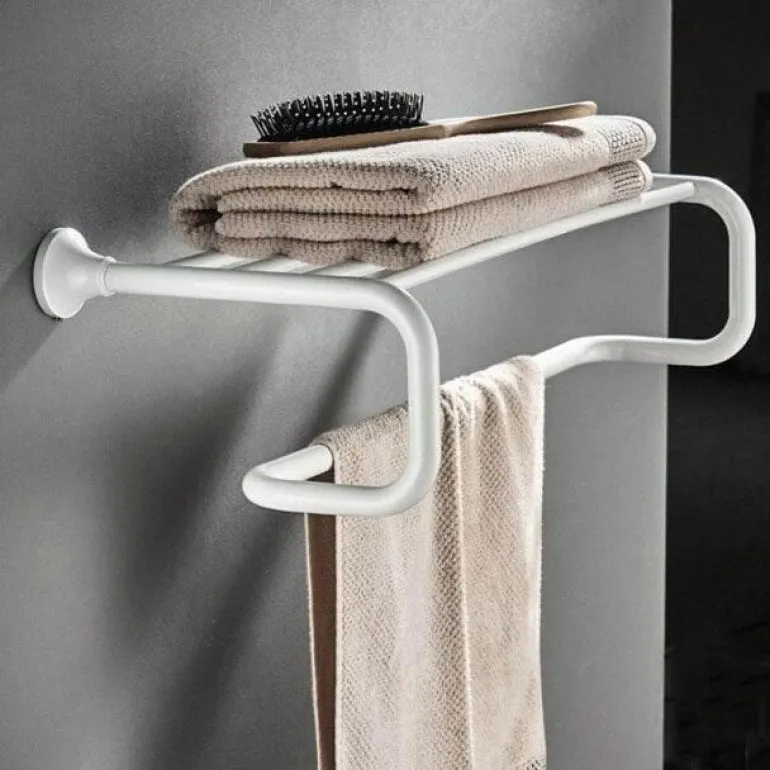 Wandmontiertes Badezimmer-Zubehörhalter-Set – Organizer für Handtücher, Toilettenartikel und Accessoires