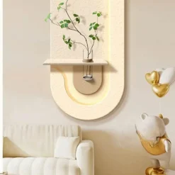 Wandvase Lampe mit grüner Pflanze - Eingangsdekor