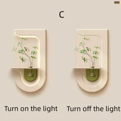 Wandvase Lampe mit grüner Pflanze - Eingangsdekor